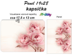MOB Kapsička k nákupní tašce/kosmetická taštička - pivoňky Panel k ušití - náš tisk na objednávku