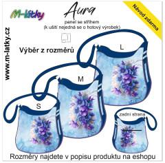 MOB Panel se střihem - kabelka Aura - modré květy fotonávod v popisu produktu - výběr z rozměrů