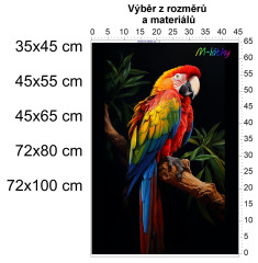 MOB Panel  - výběr z rozměrů - papoušek Materiál - výběr z variant