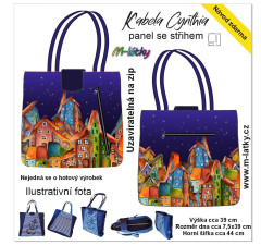 OB Panel se střihem - kabela Cynthia - noční domečky (město) fotonávod v popisu produktu - výběr z rozměrů
