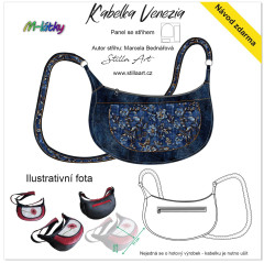 MOB B - Panel k ušití - Kabelka Venezia- střih Stilla Art (Marcela Bednářová) - denimové květy fotonávod v popisu produktu