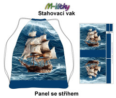 MOB Panel se střihem k ušití - stahovací vak - plachetnice Materiál - výběr z variant