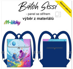 MOB Panel se střihem -  Překlápěcí batoh Sissi - tenisky návod k panelu zdarma - více v popisu produktu  - stáhněte si doplňkový střih k umístění magnetického zapínání