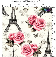 OB Metráž Eiffel v růžích náš tisk na objednávku – výběr z materiálů