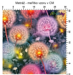 OB Vzor - barevné pampelišky výběr z variant materiálu - vlastní tisk na objednávku