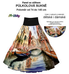 OB Půlkolová sukně Benátky - náš tisk na objednávku – výběr z variant  panel se střihem