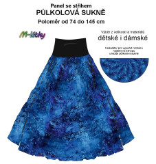 OB Půlkolová sukně ornamenty na grunge - náš tisk na objednávku – výběr z variant  panel se střihem