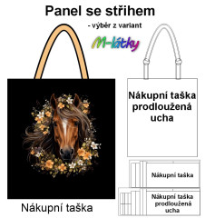 OB Nákupní taška - kůň panel se střihem náš tisk na objednávku