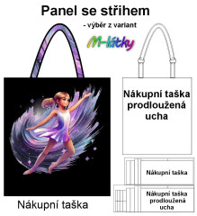 OB Nákupní taška - gymnastka panel se střihem náš tisk na objednávku