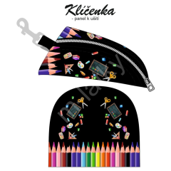 OB Panel k ušití - Klíčenka Iva - pastelky, škola tisk na objednávku