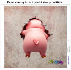 MOB Panel k ušití  - dekorativní polštář - prase leze dírou výběr z variant