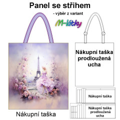 OB Nákupní taška - Eiffel  - dívka v Paříži panel se střihem náš tisk na objednávku