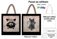 MOB Nákupní taška - mýval leze dírou panel se střihem náš tisk na objednávku