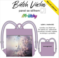 Panel se střihem -  Překlápěcí batoh Václav - vlčí máky (4)