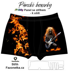 OB F - Panel k ušití  pánské pánské Boxerky - rocker vlastní sublimační tisk na objendávku