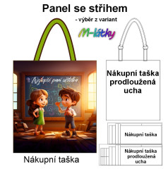 OB Nákupní taška - Nejlepší paní učitelka panel se střihem náš tisk na objednávku