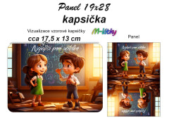 OB Kapsička k nákupní tašce/kosmetická taštička - Nejlepší paní učitelka Panel k ušití - náš tisk na objednávku