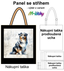 MOB Nákupní taška - Australský ovčák panel se střihem náš tisk na objednávku
