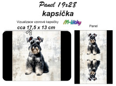 MOB Kapsička k nákupní tašce/kosmetická taštička - Knírač Panel k ušití - náš tisk na objednávku