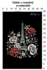 OB Panel bez střihu - Eiffel v růžích (Paříž) tisk na objednávku výběr z rozměrů a materiálů