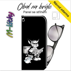 OB Panel - obal na brýle - Kocour čte na záchodě tisk na objednávku