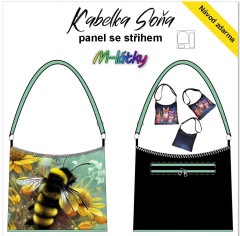 OB Panel se střihem - Kabelka Soňa - včela návod k panelu zdarma - více v popisu produktu