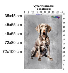 MOB Panel bez střihu - Výmarský ohař tisk na objednávku výběr z rozměrů a materiálů