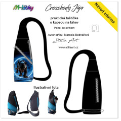 MOB B - Panel k ušití - Crossbody Jája - střih Stilla Art (Marcela Bednářová) - Černý panter fotonávod v popisu produktu