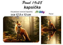 OB Kapsička k nákupní tašce/kosmetická taštička - Liška Panel k ušití - náš tisk na objednávku