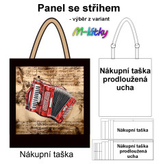 MOB Nákupní taška - akordeon (harmonika) panel se střihem náš tisk na objednávku