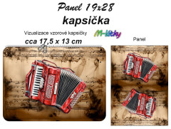 MOB Kapsička k nákupní tašce/kosmetická taštička - akordeon (harmonika) Panel k ušití - náš tisk na objednávku