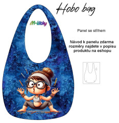 MOB Hobo bag Basic  (nákupní taška) - cvičenka (joga) - panel se střihem tisk na objednávku