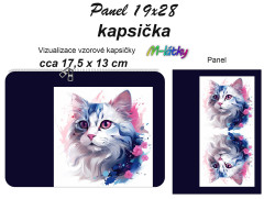 MOB Panel - kapsička k nákupní tašce/kosmetická taštička - kočka kočárkovina - panel k ušití - vlastní tisk na objednávku