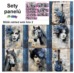 MOB Set panelů dle výběru - Vintage tvář, kůň, kytara na objednávku - výběr z rozměrů a materiálů - vzhled jednotlivých setů foto 2