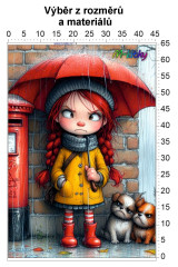 MOB Panel bez střihu - Zamračená dívka se psy tisk na objednávku výběr z rozměrů a materiálů