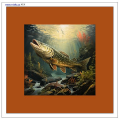 A Panel k ušití  - - podkafíčka   - rozměr cca 12x12 cm - štika panel k ušití - materiál výběr z variant