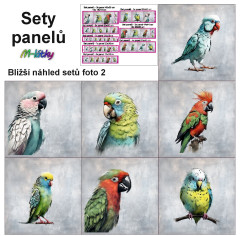 MOB Set panelů dle výběru - Papoušci na objednávku - výběr z rozměrů a materiálů - vzhled jednotlivých setů foto 2