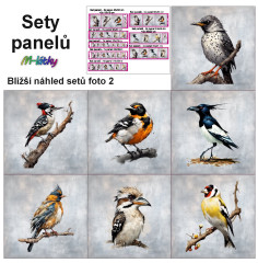 MOB Set panelů dle výběru - Ptáci na objednávku - výběr z rozměrů a materiálů - vzhled jednotlivých setů foto 2