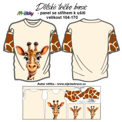 OB K - Panel se střihem - dětské tričko Basic 104-170 - Žirafa náš sublimační tisk na objednávku - výběr z velikostí a materiálů (menší velikost 80-98 mají samostatný produkt)