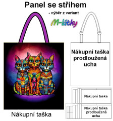 OB Nákupní taška - Kočky panel se střihem náš tisk na objednávku
