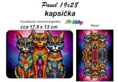 OB Kapsička k nákupní tašce/kosmetická taštička - Kočky Panel k ušití - náš tisk na objednávku