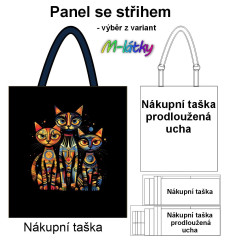 OB Nákupní taška - Kočky panel se střihem náš tisk na objednávku