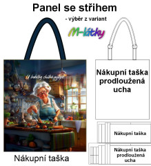 OB Panel k ušití  - nákupní taška/nákupní taška s prodluženými uchy - výběr z typu a materiálů  - U babičky chutná nejlépe Kočárkovina