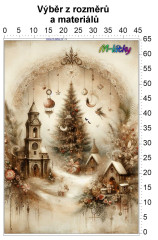 MOB Panel - výběr z rozměrů - Vintage zimní domečky Materiál - výběr z variant