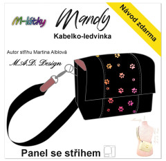 MOB D - Panel k ušití - Ledvinko - kabelka Mandy - střih Martina Alblová - barevné tlapky fotonávod v popisu produktu