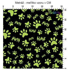 OB Metráž tlapky haf náš tisk na objednávku – výběr z materiálů