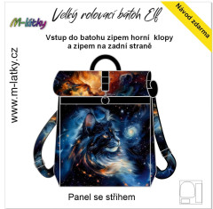 OB Panel se střihem - Velký rolovací batoh Elf - Mainská mývalí kočka fotonávod v popisu produktu