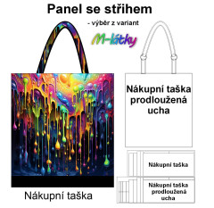 MOB Panel k ušití  - nákupní taška/nákupní taška s prodluženými uchy - výběr z typu a materiálů  - Barevné kapky Kočárkovina