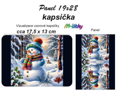 MOB Kapsička k nákupní tašce/kosmetická taštička - Sněhulák Panel k ušití - náš tisk na objednávku