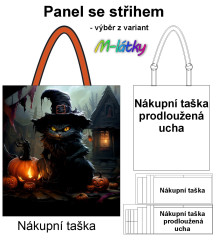 MOB Nákupní taška - Kočka halloween panel se střihem náš tisk na objednávku